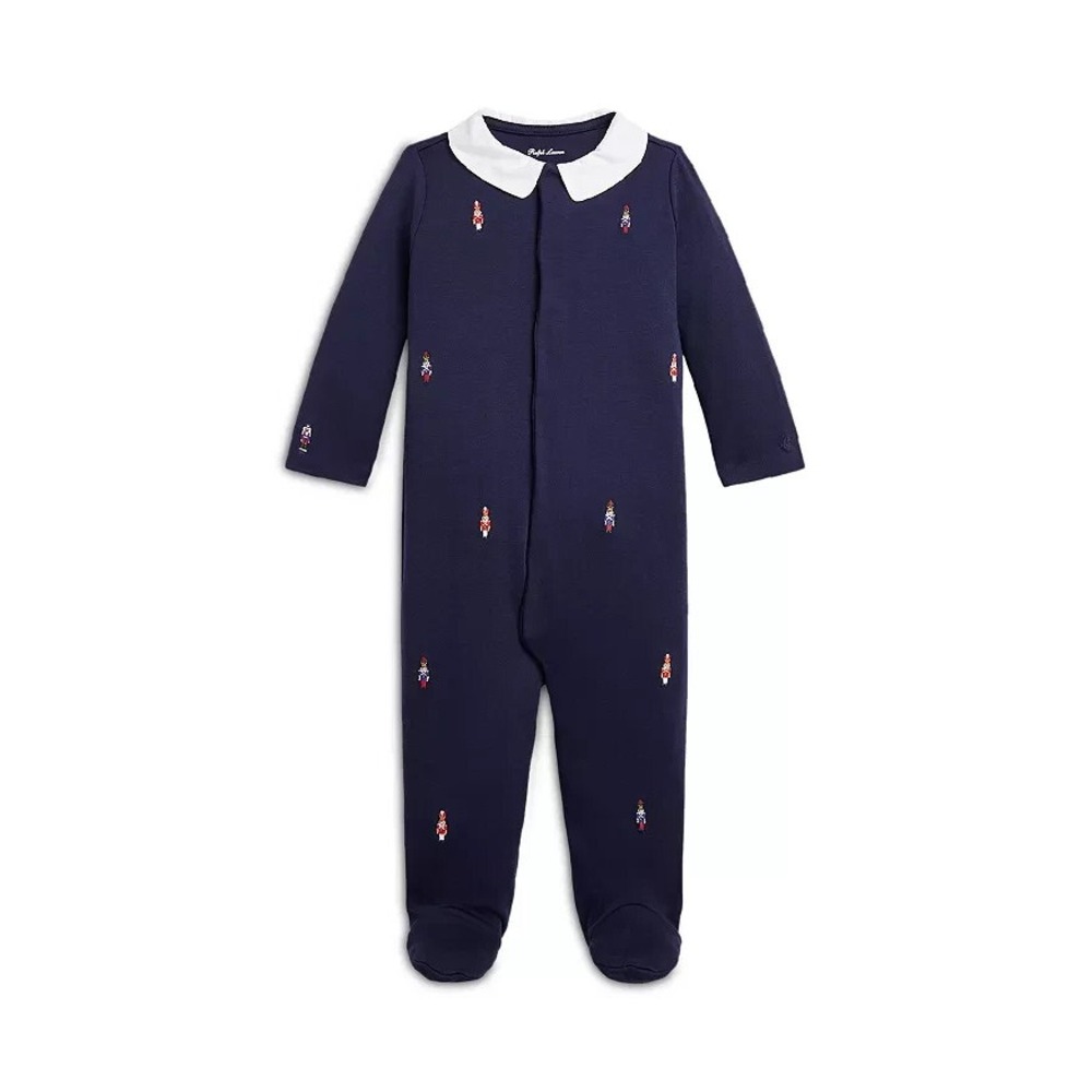 Polo Ralph Lauren Boys‎ Nutcracker Embroidered Cotton Footie Navy 9 month 9M